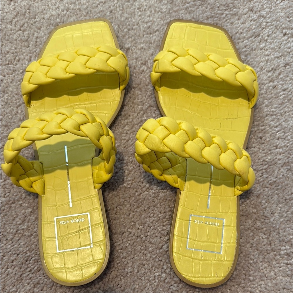 Dolce Vita Yellow Braided Sandals